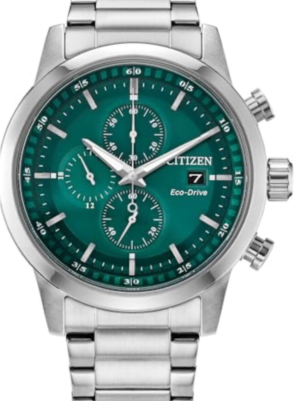 Citizen Eco-Drive Stainless Steel date Watch with Green Dial men’s watch